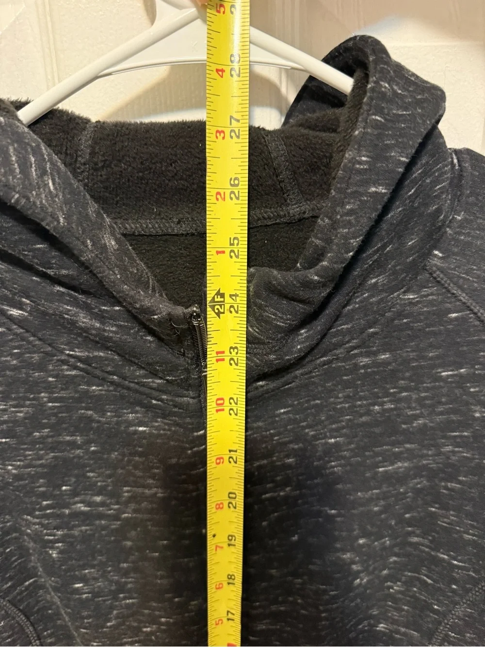 Women’s S/M Black Marled Fleece Lined Zip Hoodie Jacket